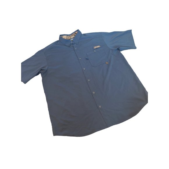 Columbia Sportswear Mens Blue‎ Button Up Short Sleeve Shirt Size XL - Picture 1 of 7